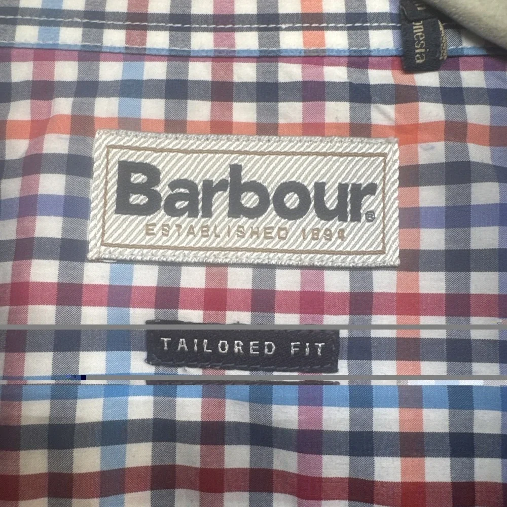Barbour tailored‎ fit check shirt multicolor long sleeve classic mens button XL